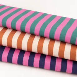 Viskose Stoff Slub Jersey Happy Stripes by Cherry Picking pink dunkelblau von Swafing 1,60m Breite