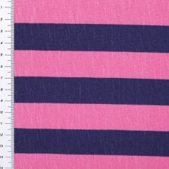 Viskose Stoff Slub Jersey Happy Stripes by Cherry Picking pink dunkelblau von Swafing 1,60m Breite