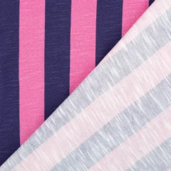 Viskose Stoff Slub Jersey Happy Stripes by Cherry Picking pink dunkelblau von Swafing 1,60m Breite