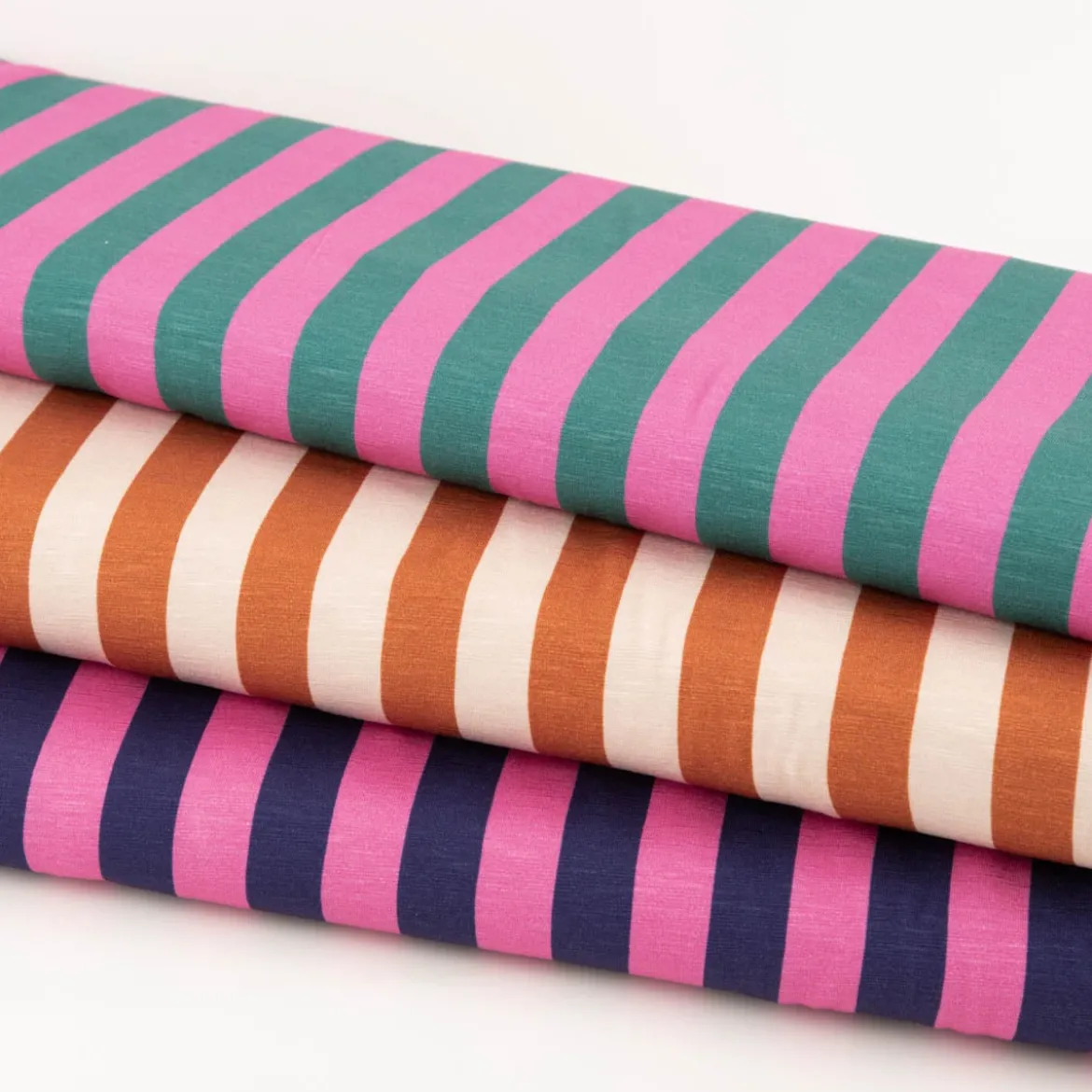 Viskose Stoff Slub Jersey Happy Stripes by Cherry Picking pink grün von Swafing 1,60m Breite