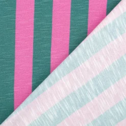 Viskose Stoff Slub Jersey Happy Stripes by Cherry Picking pink grün von Swafing 1,60m Breite