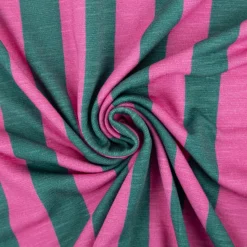 Viskose Stoff Slub Jersey Happy Stripes by Cherry Picking pink grün von Swafing 1,60m Breite