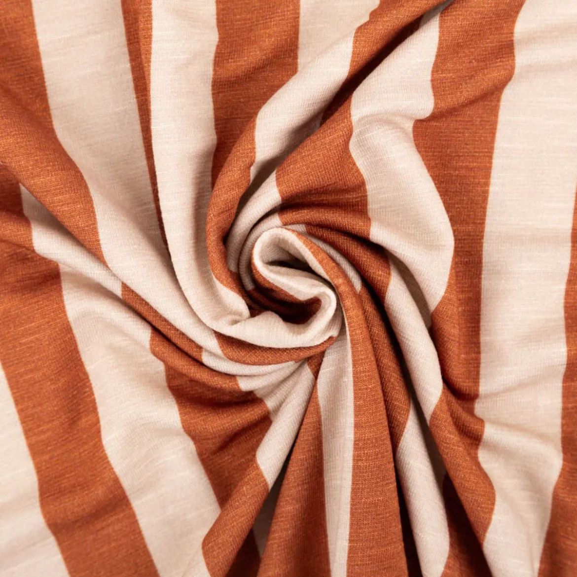 Viskose Stoff Slub Jersey Happy Stripes by Cherry Picking kupfer beige von Swafing 1,60m Breite