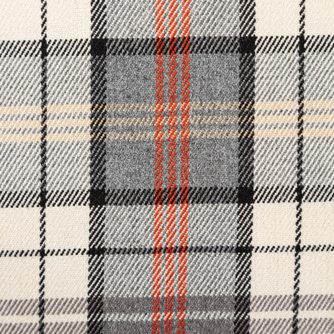 Viskose Stoff Tartan Muster Schottenkaro kariert beige grau rot 1,4m Breite