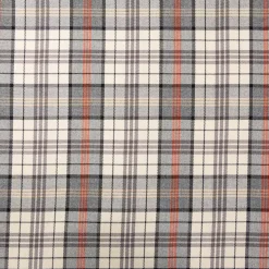 Viskose Stoff Tartan Muster Schottenkaro kariert beige grau rot 1,4m Breite