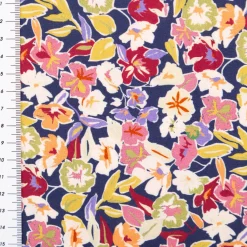 Viskose Stoff Webware Julia kleine Blumen bunt nachtblau von Swafing 1,40m Breite