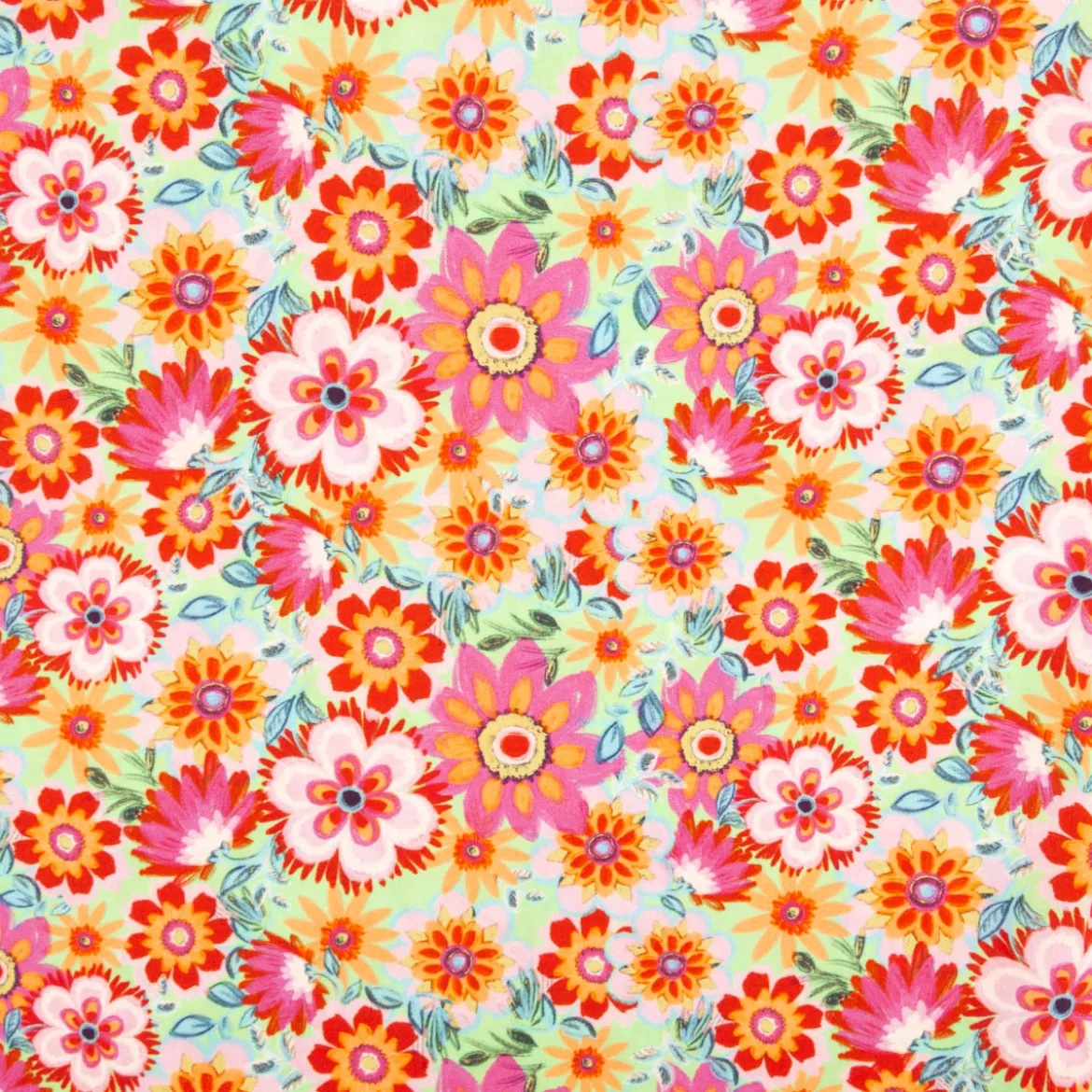 Viskose Stoff Webware Malis Blumen apricot pink hellgrün von Swafing 1,40m Breite