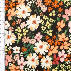 Viskose Stoff Webware Malis Blumen gelb apricot schwarz von Swafing 1,40m Breite