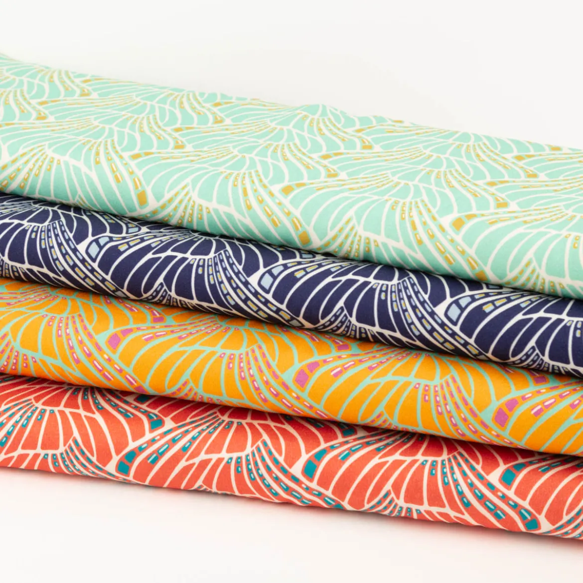 Viskose Stoff Webware Vienna Coral by Bienvenido Colorido von Swafing blau 1,50m Breite