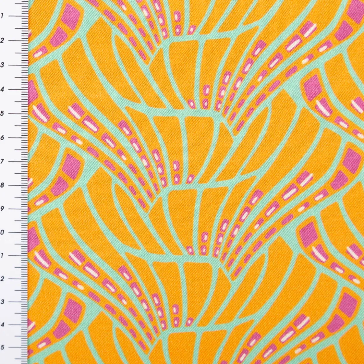 Viskose Stoff Webware Vienna Coral by Bienvenido Colorido von Swafing gelb 1,50m Breite