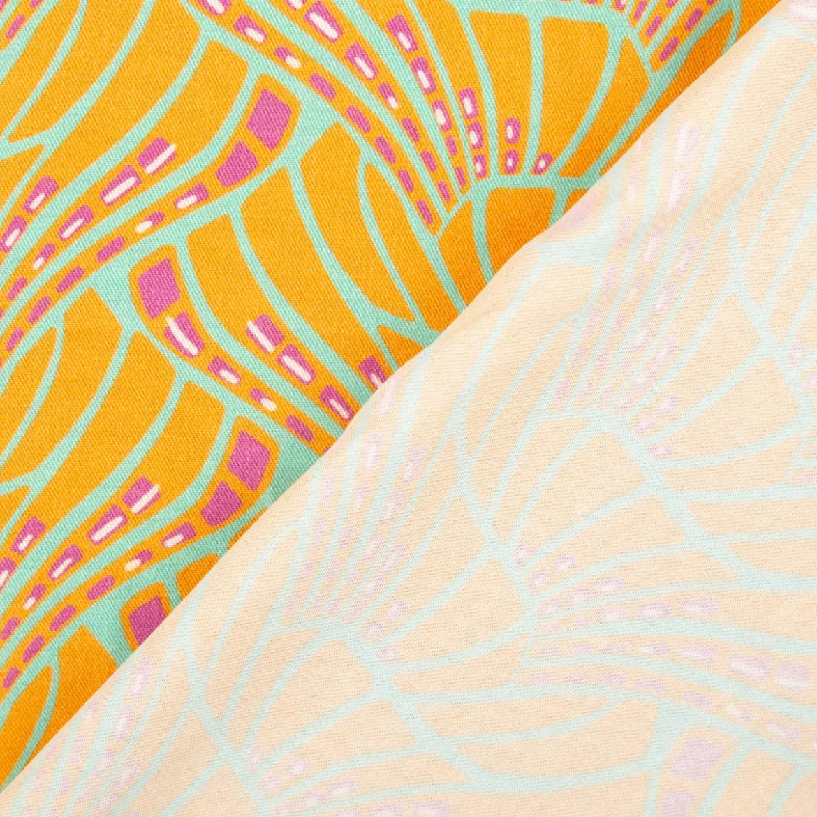 Viskose Stoff Webware Vienna Coral by Bienvenido Colorido von Swafing gelb 1,50m Breite
