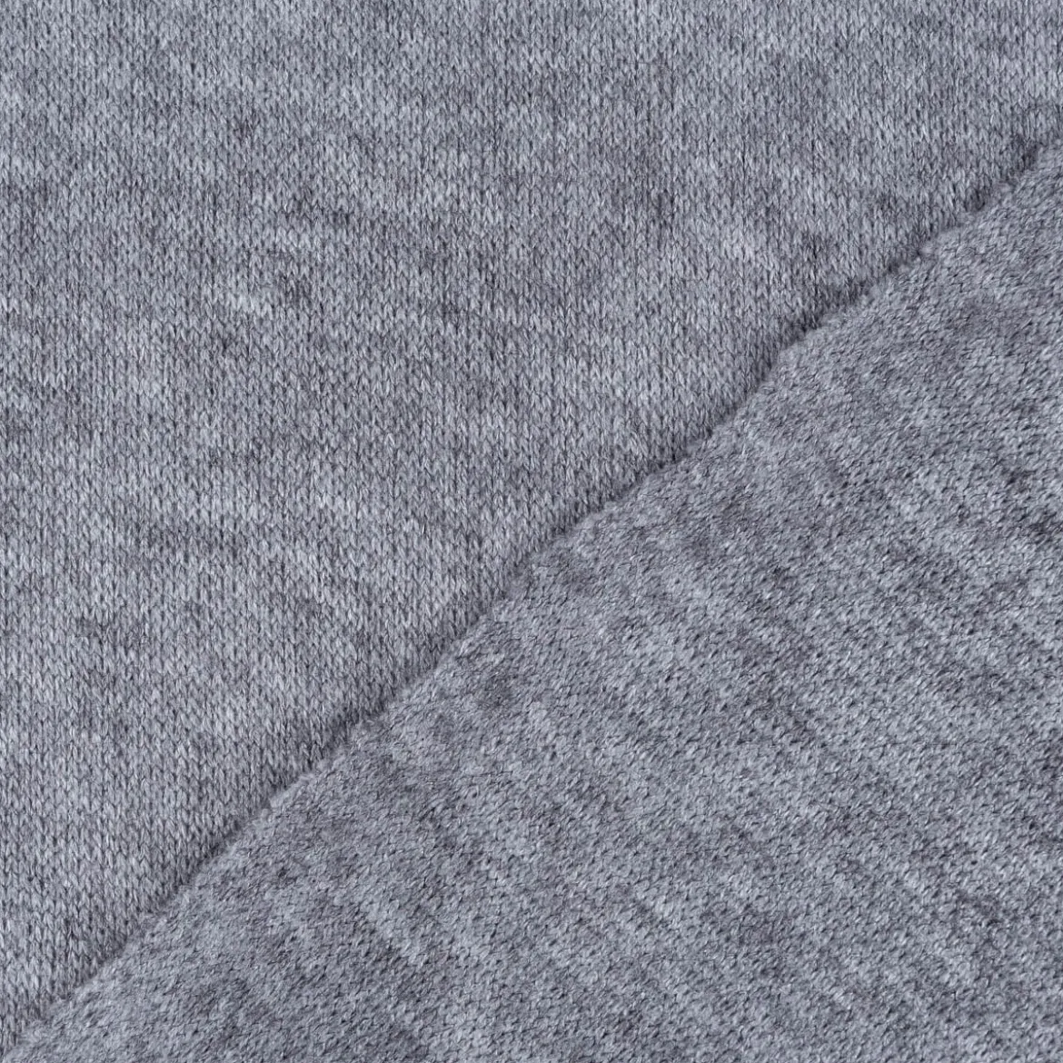 Viskose Strickstoff Feinstrick uni grau meliert 1,50m Breite