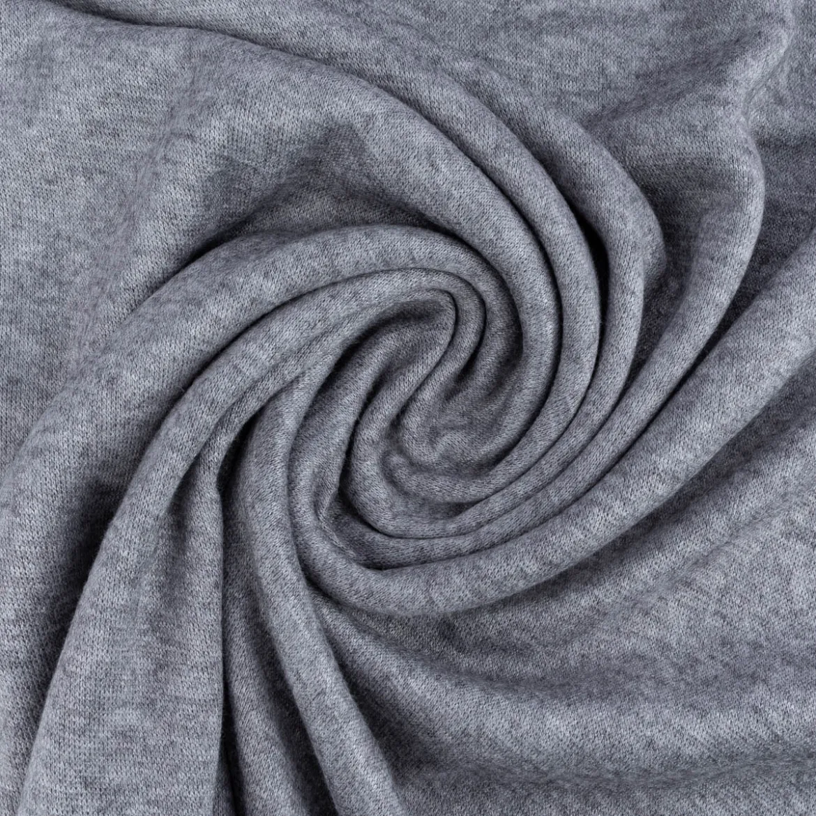 Viskose Strickstoff Feinstrick uni grau meliert 1,50m Breite