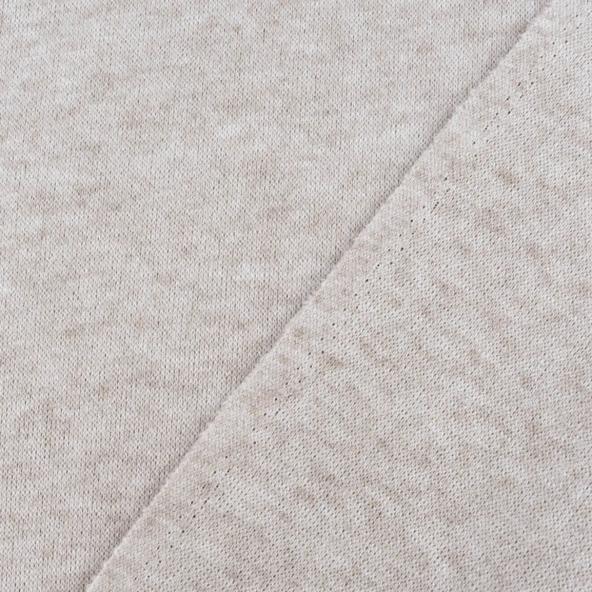 Viskose Strickstoff Feinstrick uni beige meliert 1,50m Breite