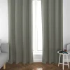 Vorhang aus Dobbystoff mit schmalen Streifen grün beige in 245cm oder Wunschlänge von SCHÖNER LEBEN.