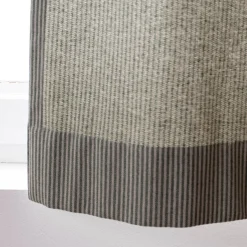 Vorhang aus Dobbystoff mit schmalen Streifen grün beige in 245cm oder Wunschlänge von SCHÖNER LEBEN.