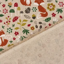 Vorhang Autumn Woodland Fox Füchse natur bunt 245cm oder Wunschlänge von SCHÖNER LEBEN.