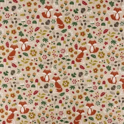 Vorhang Autumn Woodland Fox Füchse natur bunt 245cm oder Wunschlänge von SCHÖNER LEBEN.