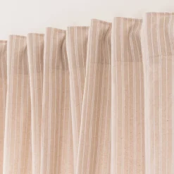 Vorhang Basic Stripe Streifen Leinenlook natur weiß in 245cm oder Wunschlänge von SCHÖNER LEBEN.