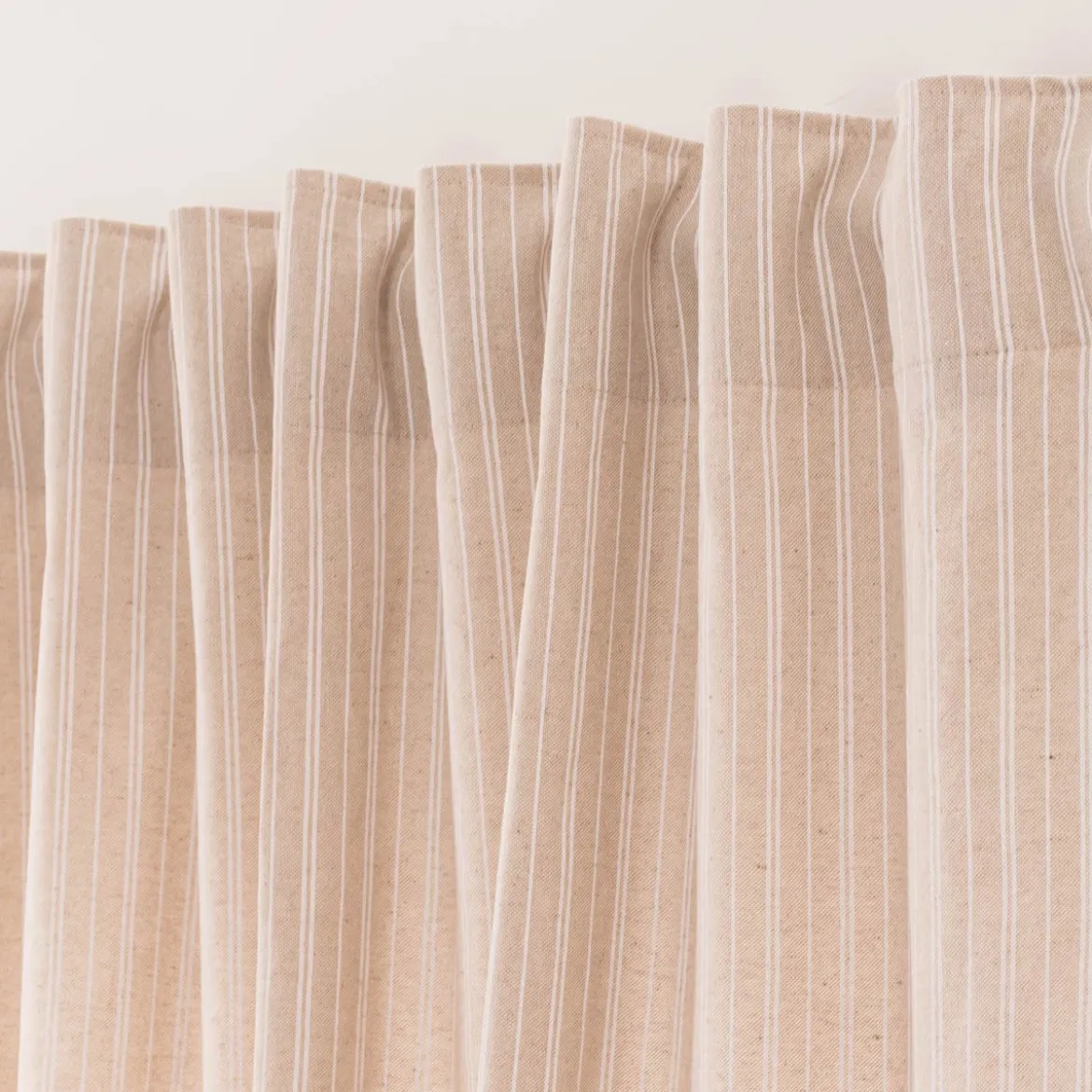 Vorhang Basic Stripe Streifen Leinenlook natur weiß in 245cm oder Wunschlänge von SCHÖNER LEBEN.