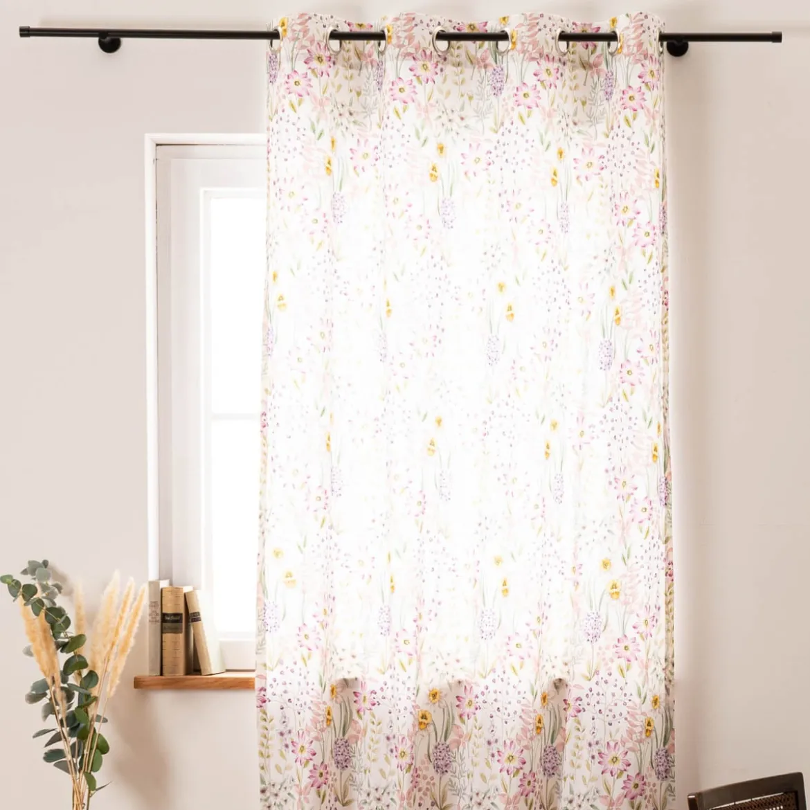 Vorhang Daffodil Spring Flower aus Baumwolle weiß bunt in 245cm oder Wunschlänge von SCHÖNER LEBEN.