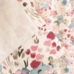 Vorhang Digitaldruck Aquarell Blüten weiß rosa blau mit Smok-Schlaufenband 245x130cm (HxB) oder Wunschmaß von SCHÖNER LEBEN.