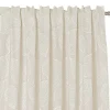 Vorhang Fertiggardine Jacquard mit Schlaufenband Blätter Beige 142x245cm