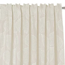 Vorhang Fertiggardine Jacquard mit Schlaufenband Blätter Beige 142x245cm