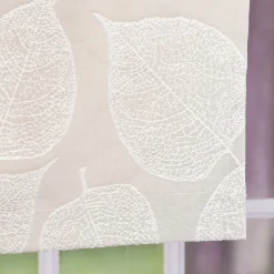 Vorhang Fertiggardine Jacquard mit Schlaufenband Blätter Beige 142x245cm