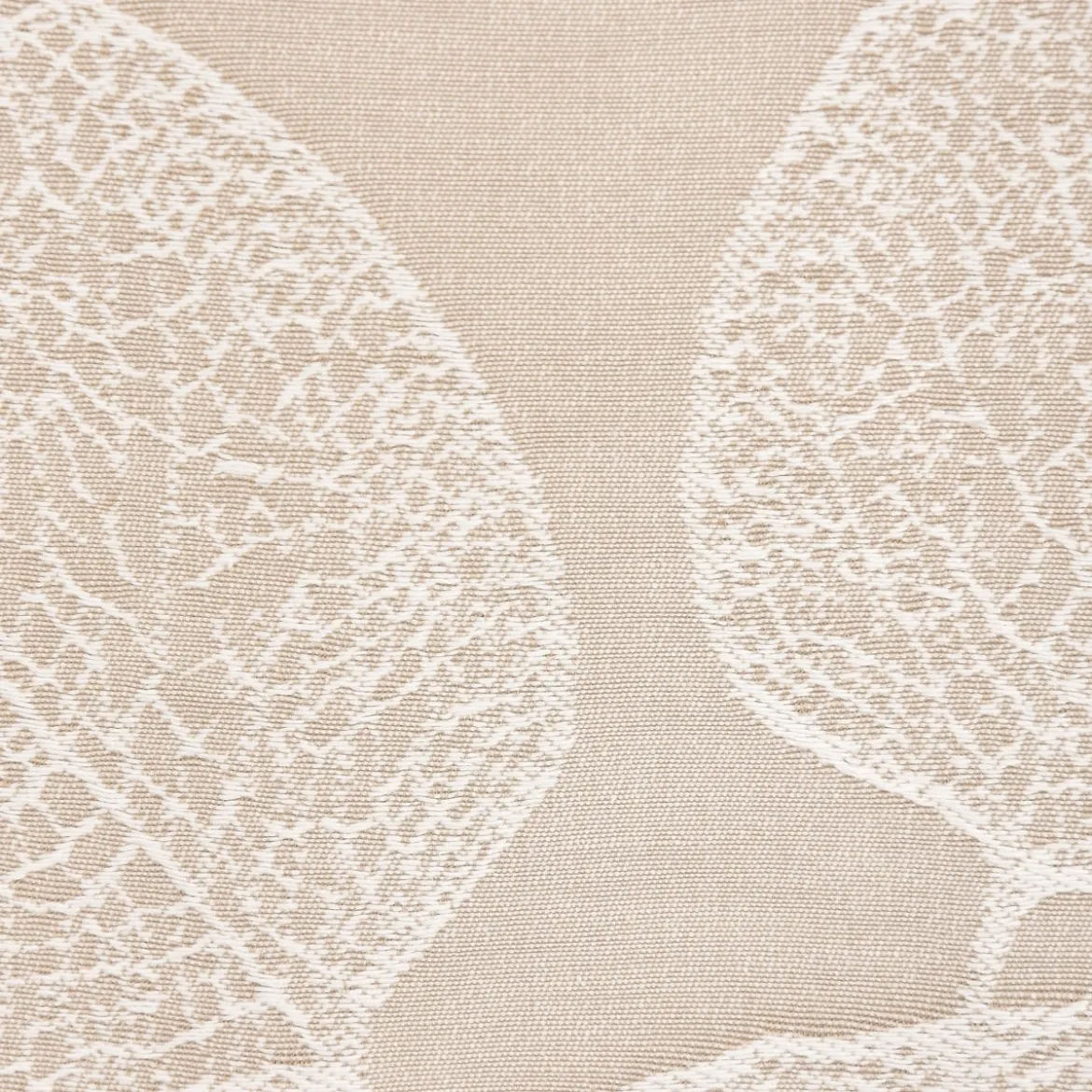 Vorhang Fertiggardine Jacquard mit Schlaufenband Blätter Beige 142x245cm