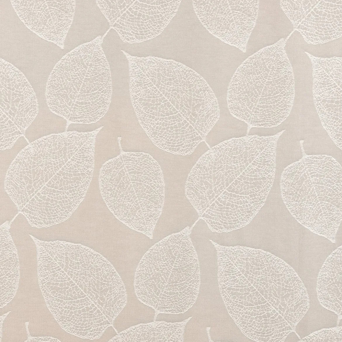 Vorhang Fertiggardine Jacquard mit Schlaufenband Blätter Beige 142x245cm