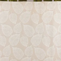 Vorhang Fertiggardine Jacquard mit Schlaufenband Blätter Beige 142x245cm