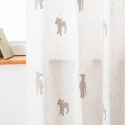 Vorhang Kinderzimmer Black Sheep Schäfchen weiß grau 140x 245cm (BxH) oder Wunschmaß von SCHÖNER LEBEN.