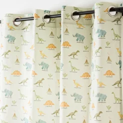Vorhang Kinderzimmer mit Ösen Dinosaurier mintgrün bunt in 245cm oder Wunschlänge von SCHÖNER LEBEN.