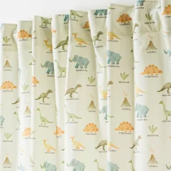Vorhang Kinderzimmer mit Smok-Schlaufenband Dinosaurier mintgrün bunt in 245cm oder Wunschlänge von SCHÖNER LEBEN.
