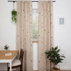 Vorhang Leinenlook Fahrzeuge Streifen natur bunt mit Smok-Schlaufenband 245x130cm (HxB) oder Wunschmaß von SCHÖNER LEBEN.