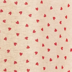 Vorhang Little Love Heart Herzchen Leinenlook natur rot in 245cm oder Wunschlänge von SCHÖNER LEBEN.