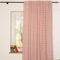 Vorhang Mini Blumen in weiß pink mit Smok-Schlaufenband 245x130cm (HxB) oder Wunschmaß von SCHÖNER LEBEN.2412