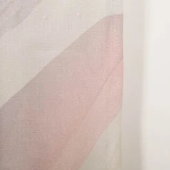 Vorhang mit Schlaufenband Leinenoptik Blätter ecru grün flieder 140x245cm
