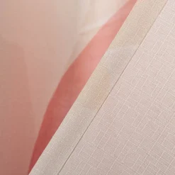 Vorhang mit Schlaufenband Leinenoptik Blätter ecru blau rot 140x245cm