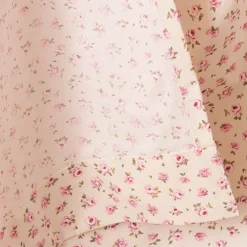 Vorhang mit Ösen Classic Little Rose Rosenblüten ecru rosa in 245cm oder Wunschlänge von SCHÖNER LEBEN.