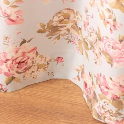 Vorhang mit Ösen Classic Painted Rose Rosen hellblau rosa in 245cm oder Wunschlänge von SCHÖNER LEBEN.