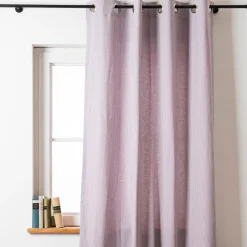 Vorhang mit Ösen Dobby Streifen lila beige in 245cm oder Wunschlänge von SCHÖNER LEBEN.