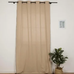 Vorhang mit Ösen Helios Baumwolle mit blickdichter Leinenstruktur natur 140x260cm