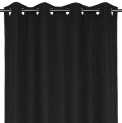 Vorhang mit Ösen Helios Baumwolle mit blickdichter Leinenstruktur schwarz 140x260cm