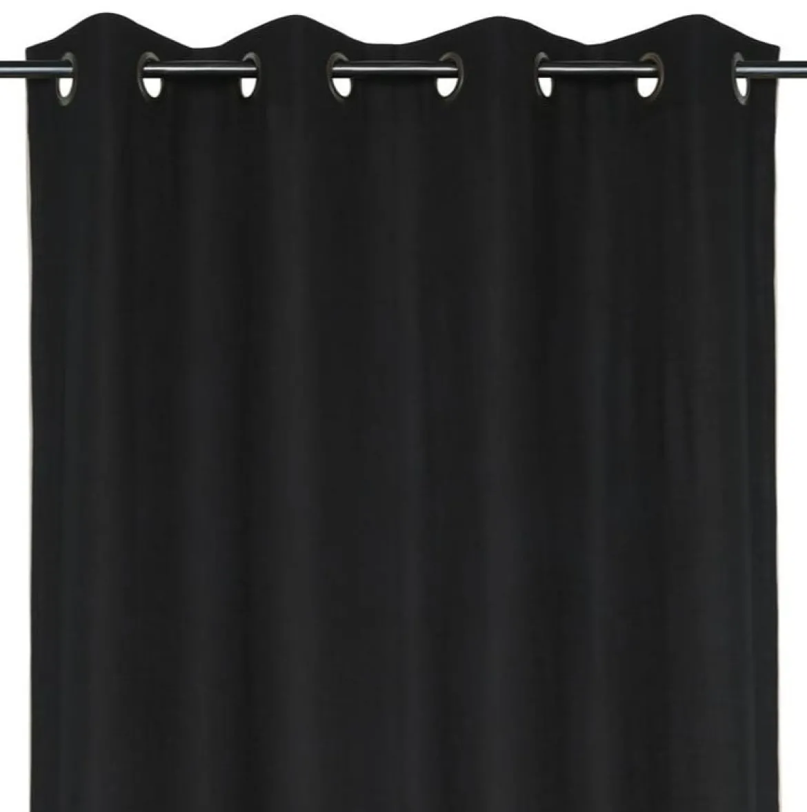 Vorhang mit Ösen Helios Baumwolle mit blickdichter Leinenstruktur schwarz 140x260cm