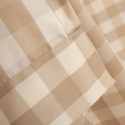 Vorhang mit Ösen Karos beige weiß in 245cm oder Wunschlänge von SCHÖNER LEBEN.