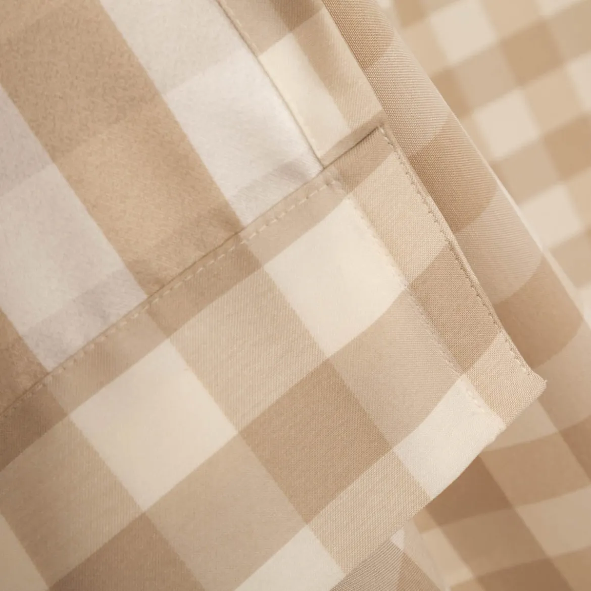 Vorhang mit Ösen Karos beige weiß in 245cm oder Wunschlänge von SCHÖNER LEBEN.