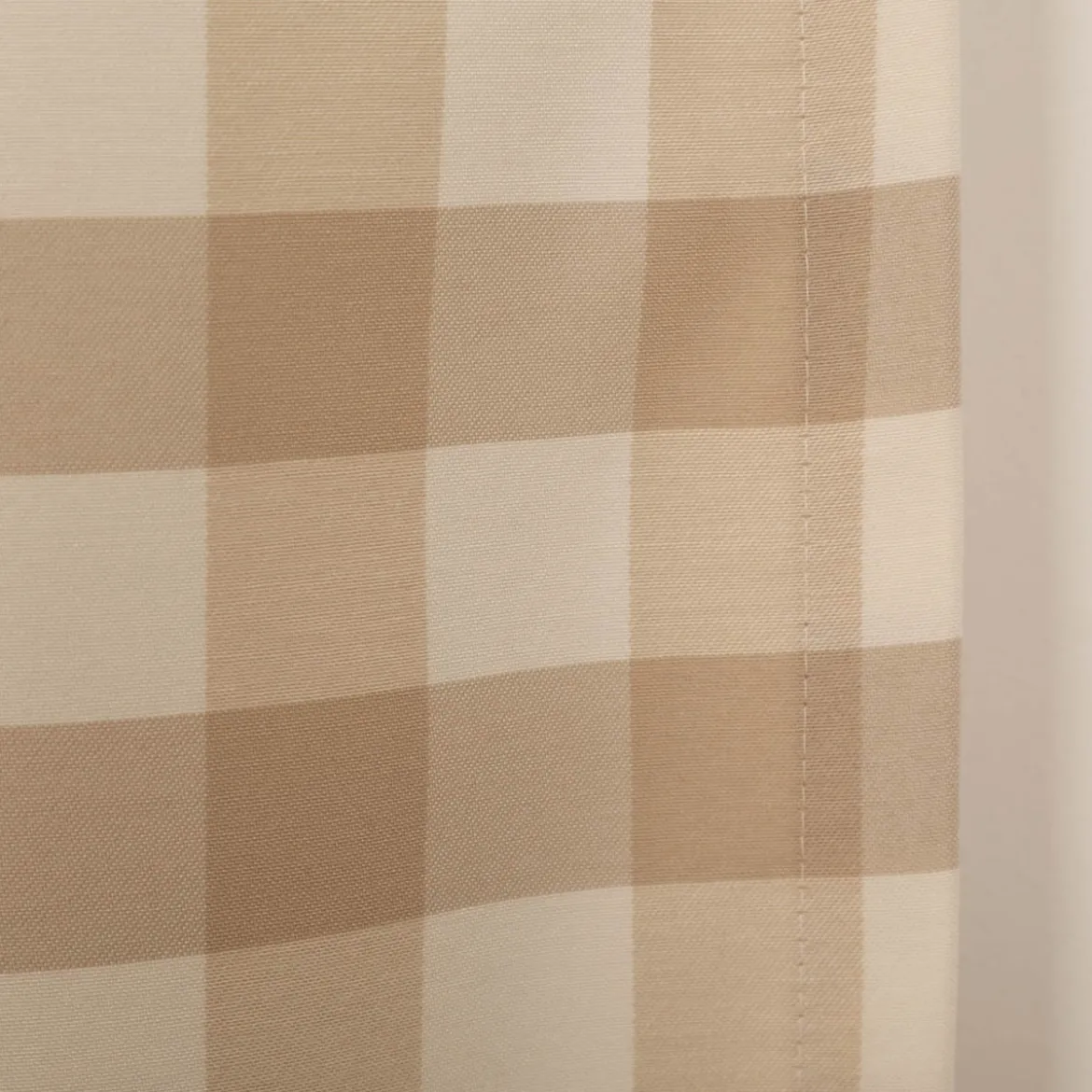 Vorhang mit Ösen Karos beige weiß in 245cm oder Wunschlänge von SCHÖNER LEBEN.