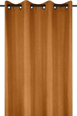 Vorhang mit Ösen Leinenstruktur ockergelb 140x280cm